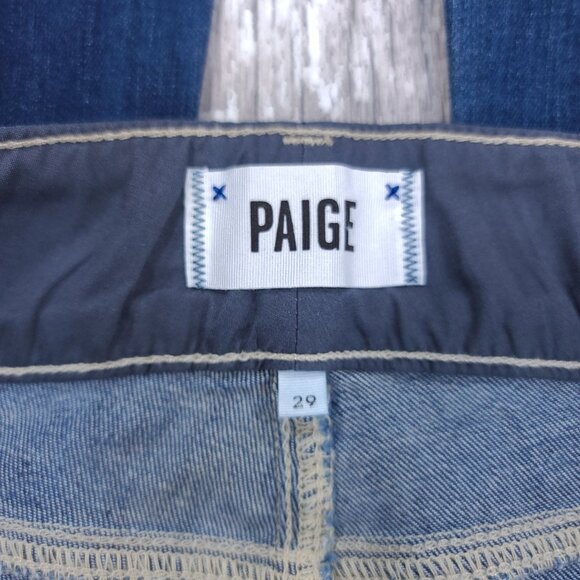 PAIGE Jeans Womens 29x34 Hidden Hills Bootcut Flare Avalon Blue Denim Mid Rise - Picture 8 of 10